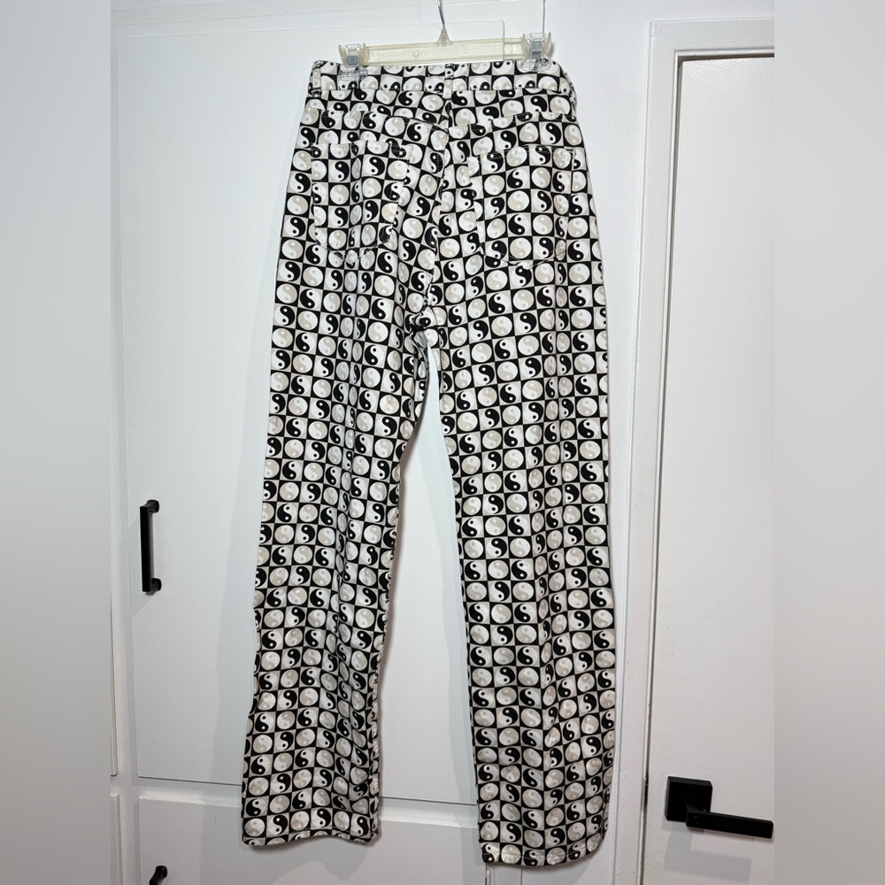 Pull & Bear Yinyang Patterned Straight Leg Jeans … - image 5